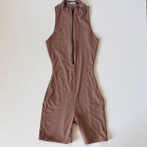 Sleeveless Brown Jumpsuit
